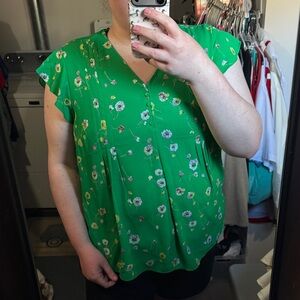 Carolina Belle Green Floral Blouse